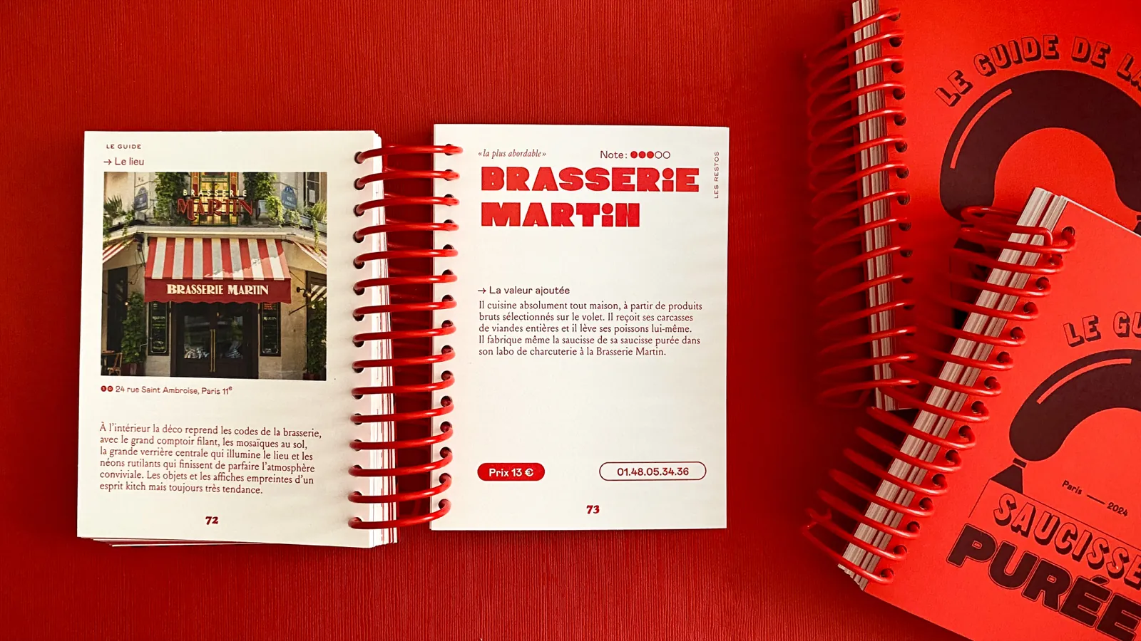 Double page « Brasserie Martin » du guide de la saucisse-purée