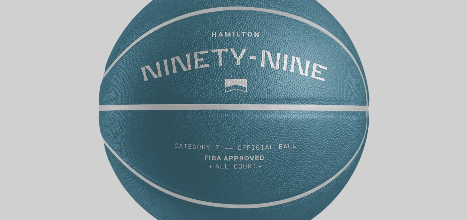 Ballon de basket bleu au lettrage Ninety-Nine