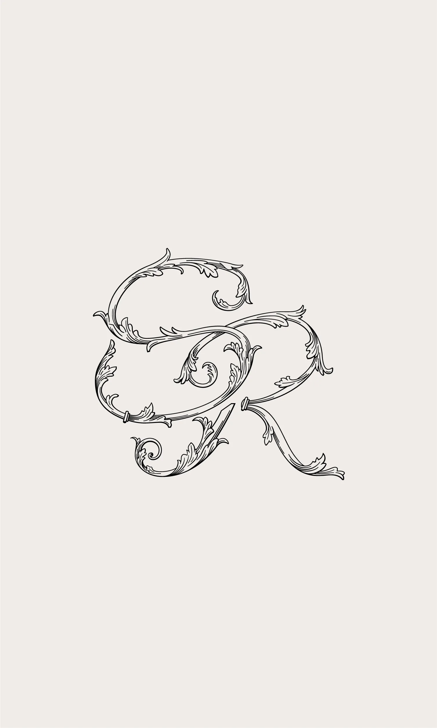 Monogramme ornementé SR de Sierra Rosa